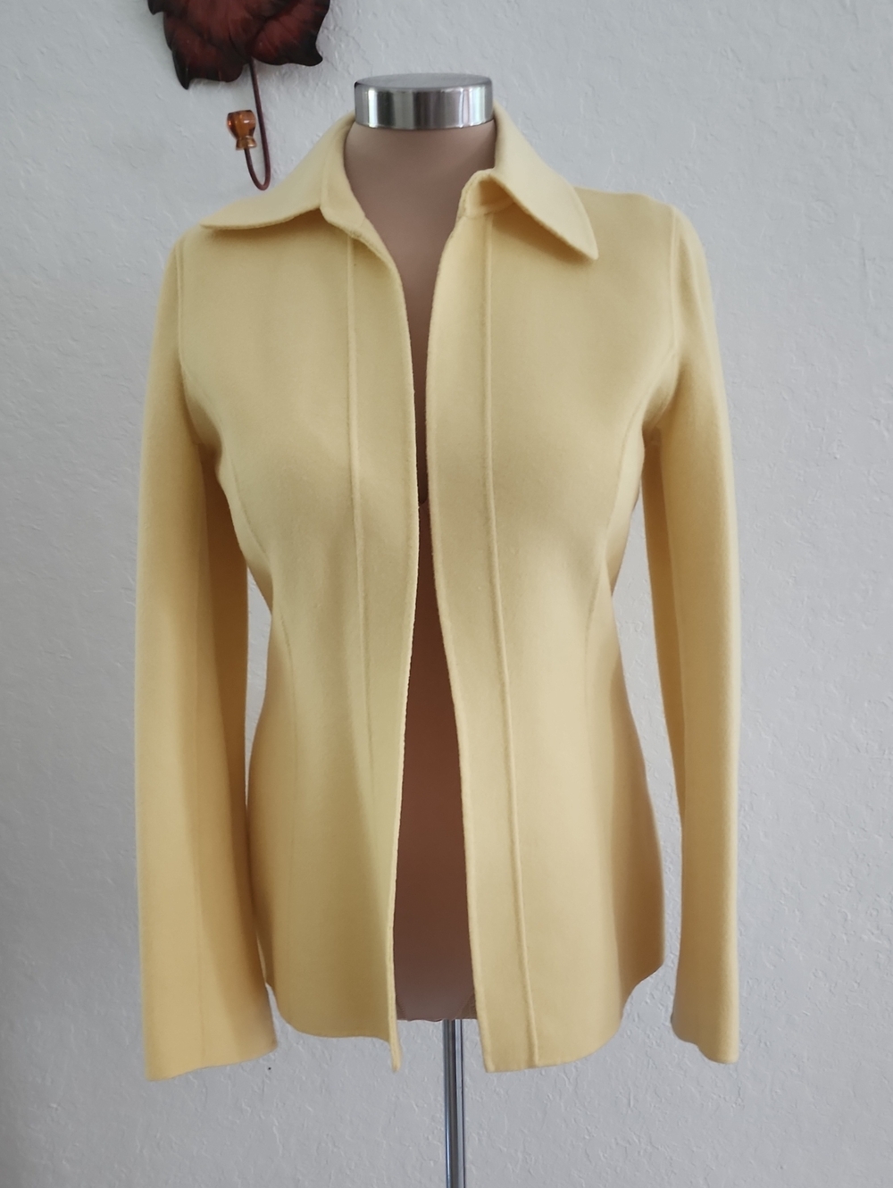 DANA BUCHMAN | Yellow Fleeced Wool Open Jacket